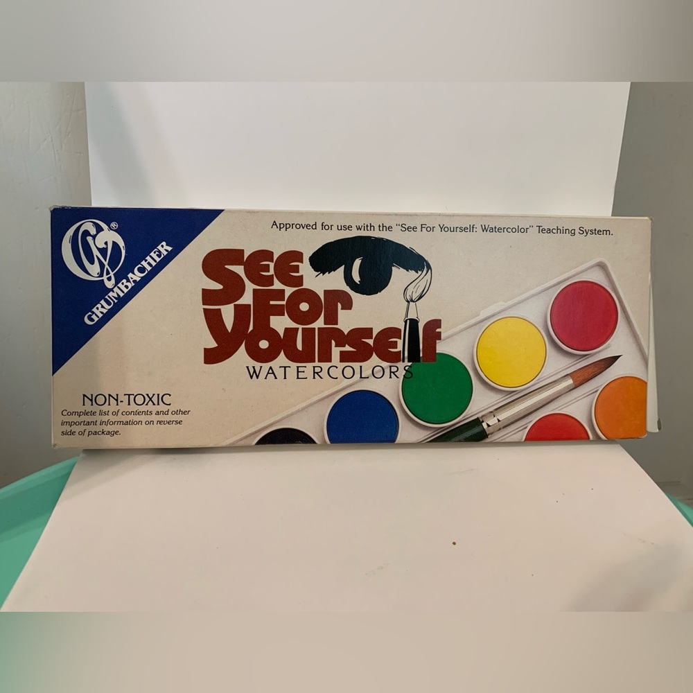 New Vintage Grumbacher Watercolor Set With Brush-West Germany & Ireland